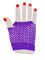Adults Neon Purple Fishnet Fingerless 80s Rock Costume Half Gloves
